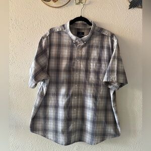 George Men's Black and White Plaid Button Down Shirt